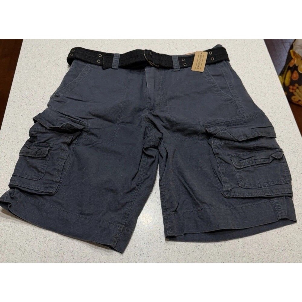 Cape Juby Cargo Shorts  Men's Size 29 Gray/Blue 100% Cotton Zipped
